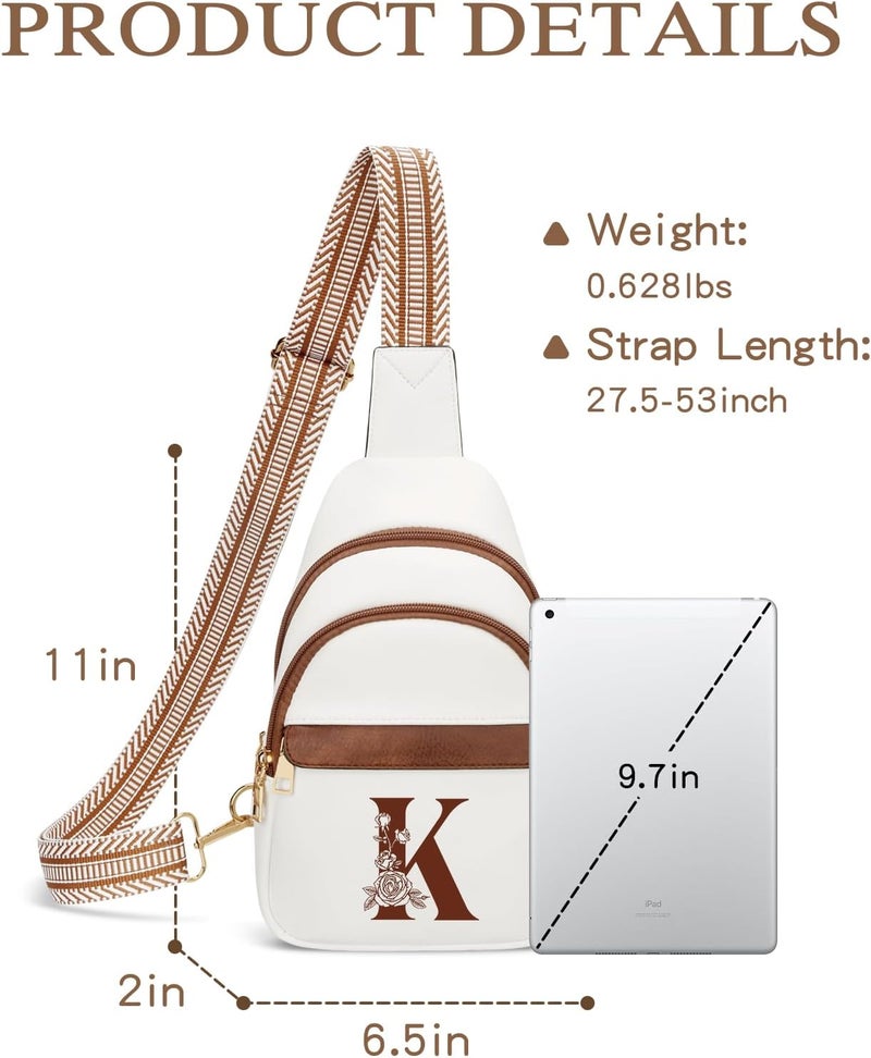 CLOUDWINGS Birthday Valentines Gifts for Women Mom Wife Crossbody Bags Sling Bag Fanny Packs with Initial Chest Bag | Initial - Image 5